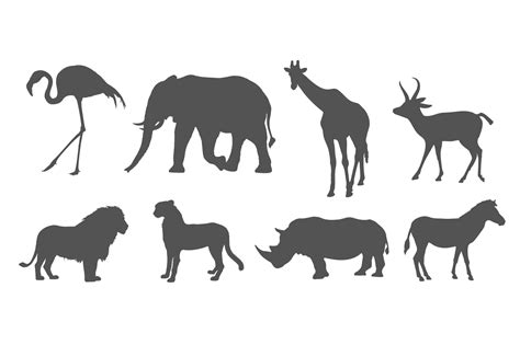 Download Free Safari Animal Silhouettes for Crafters Commercial Use